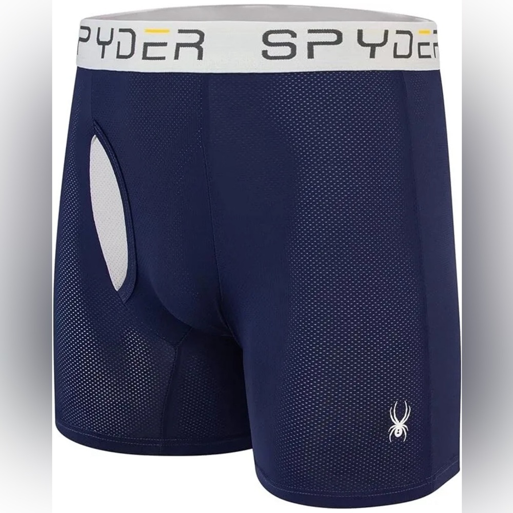 3 Pack Spyder Wicking Nylon Stretch Soft, Navy/Gray/Black, Boxer Briefs XL - Picture 2 of 5